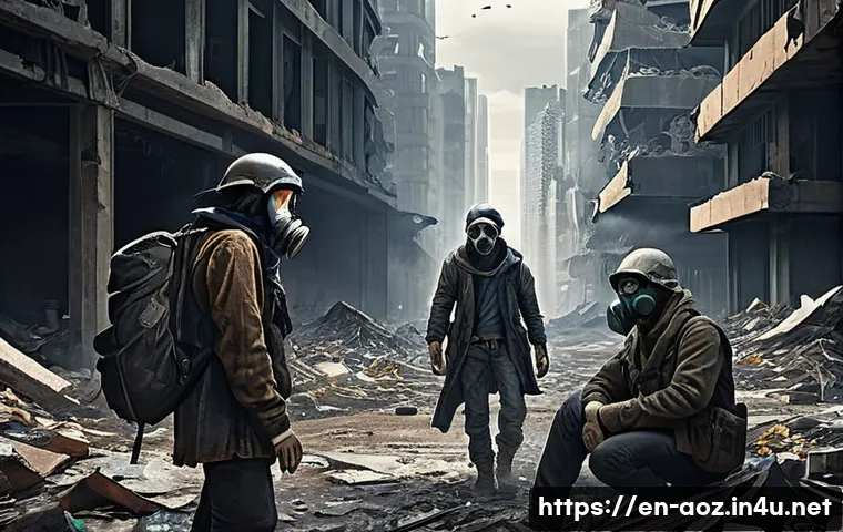 에이지오브제트 최고 효율 미션 조합 - **Prompt 1: Resource Scavengers in a Ruined City**
    "A group of three survivors, two men and one ...