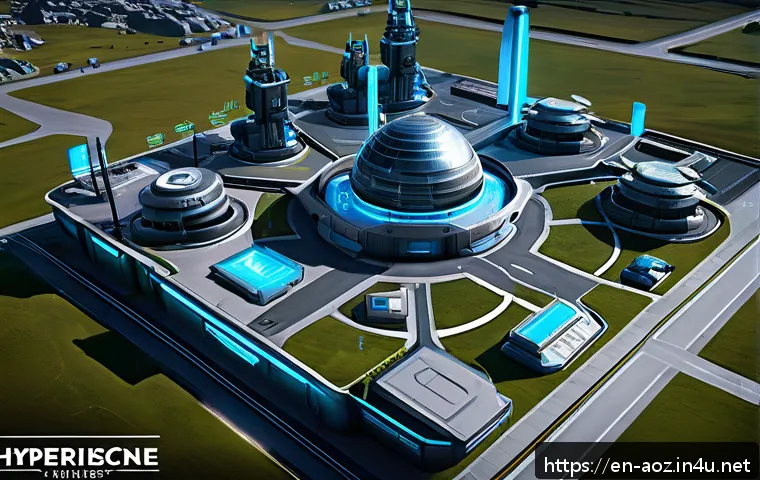 에이지오브제트 비밀 퀘스트 공략 - A futuristic command center base in a sci-fi strategy game, featuring sleek metallic buildings with ...