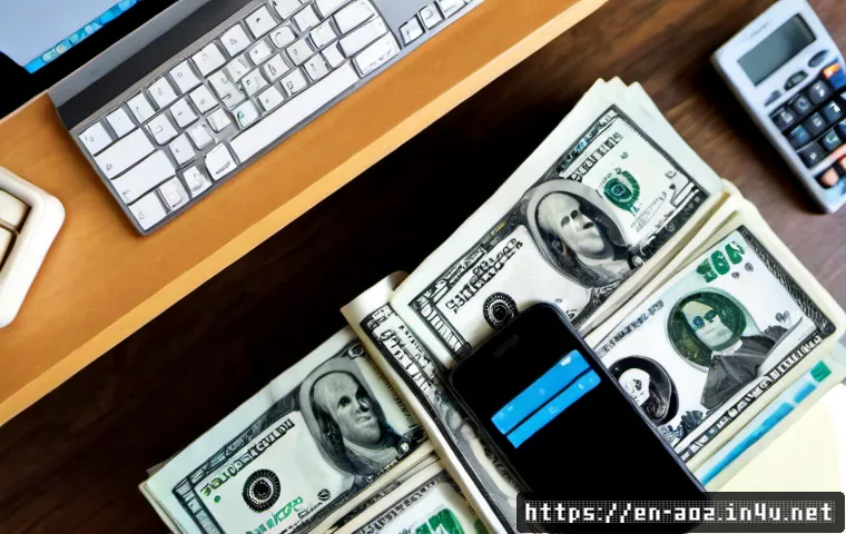 에이지오브제트 유료 패키지 가치 분석 - Photorealistic overhead view of a clean home desk showing a smartphone with a generic fantasy strate...