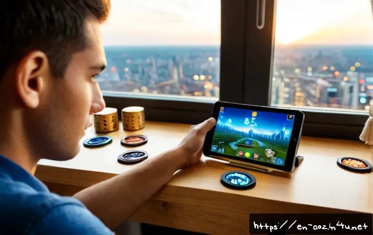 에이지오브제트 자원 부족 해결법 - Photorealistic mobile strategy gaming scene, a focused adult player at a clean home desk studying a ...